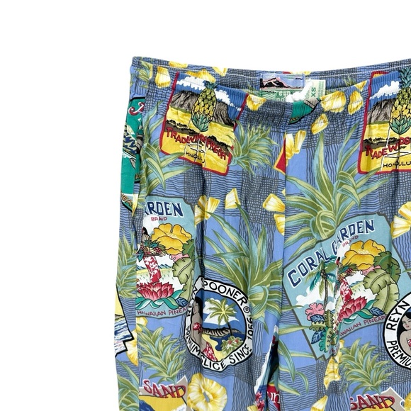REYN SPOONER Vintage Top Pants Set Hawaii Pineapple Graphic Print - Picture 7 of 9